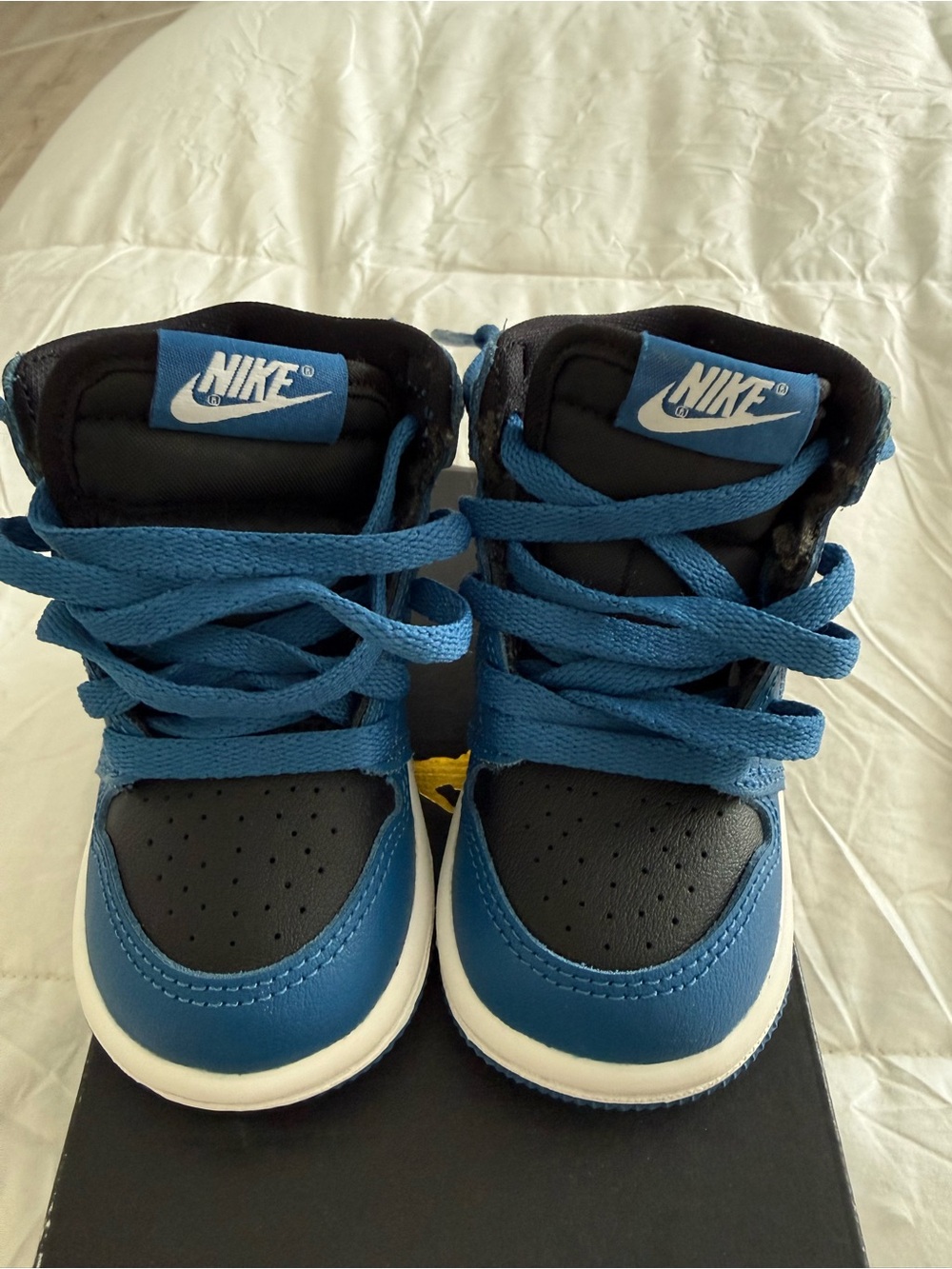 Nike Kids Black and Blue High-Top Sneakers